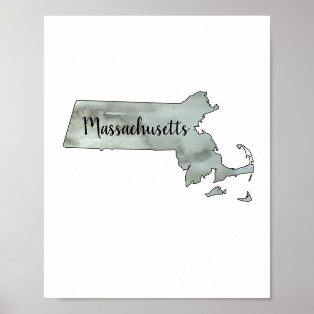 Poster de Ilustração Estadual de Massachusetts (Frente)