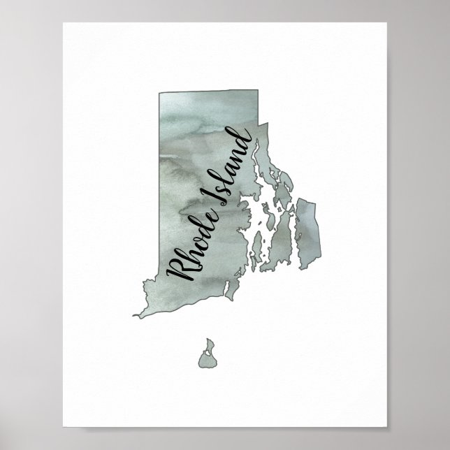 Poster de Ilustração Estadual de Rhode Island (Frente)