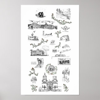 Poster de Ilustrações: Tucson, Pontos de Arizona