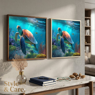Poster de Imagem Personalizada de Tartaruga Marinh