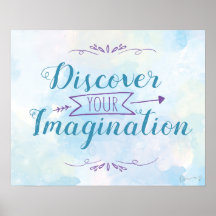 Poster de Imaginação de Descoberta Mágica (Azul)