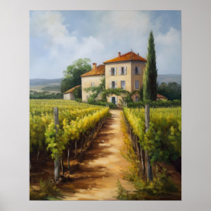 Pôster de Impressão Artística da Paisagem de Vinhe
