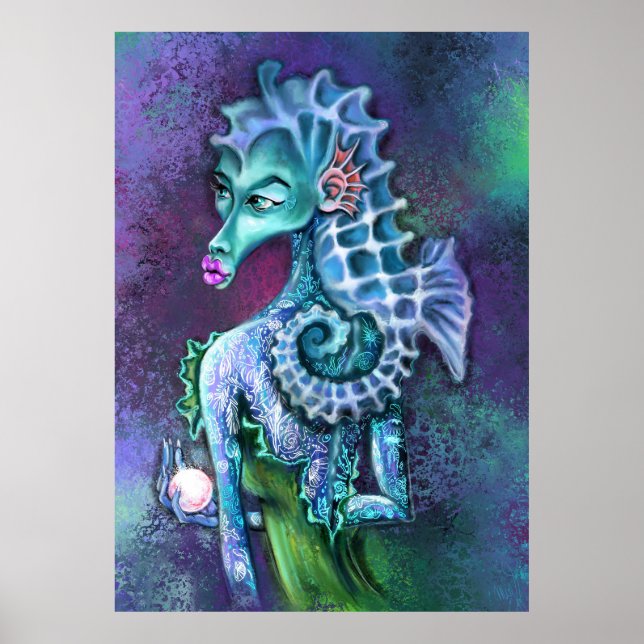 Poster de Impressão da Lady Fantasy - Pintura (Frente)