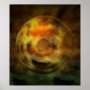 Poster de Impressão de Abstrato de Esfera Digital
