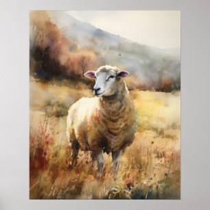 Poster de Impressão de Arte Animal de Fazendas
