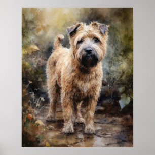 Poster de Impressão de Arte de Cachorro Molhado