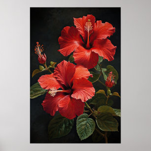 Pôster de Impressão de Arte de Flor de Hibisco Ver