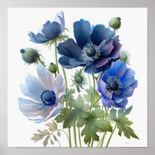 Pôster de Impressão de Arte de Flores de Anêmona A