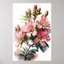 Pôster de Impressão de Arte de Flores de Azaléia R