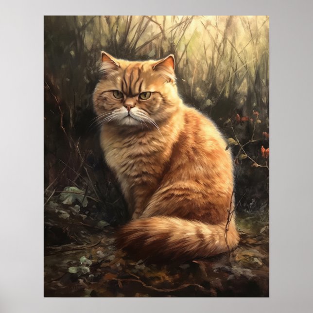 Poster de Impressão de Arte de Gato Exótico e Boni (Frente)