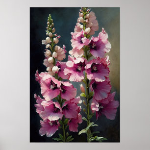 Poster de Impressão de Arte Flor Delfina Rosa