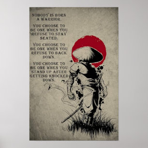 Poster de Impressão de Arte Samurai Japonês