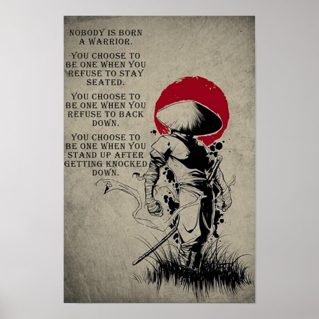 Poster de Impressão de Arte Samurai Japonês (Frente)