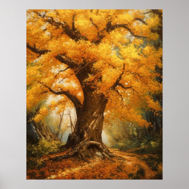 Poster de Impressão de Árvore Ginkgo Japonês (Frente)