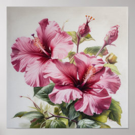 Poster de Impressão de Flor de Hibiscus Rosa