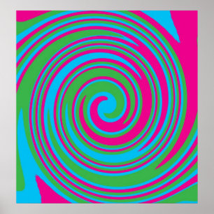 Poster de impressão de giro colorido