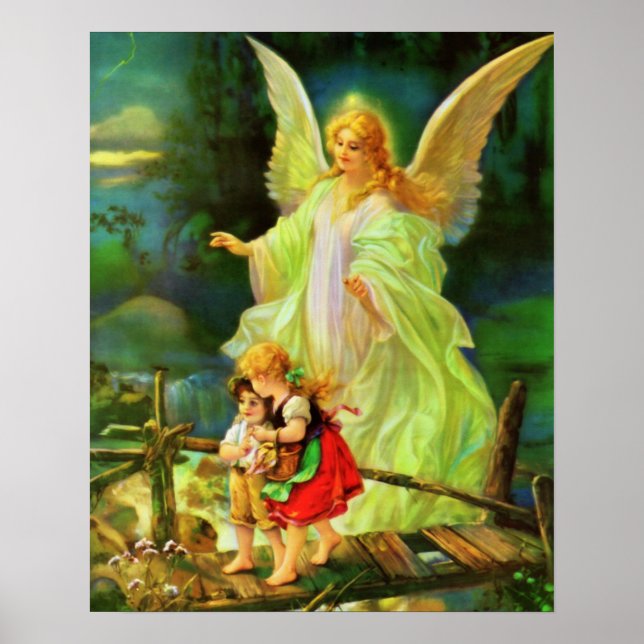 Poster de Impressão de Imagem do Anjo do Guardião (Frente)