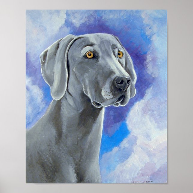 Poster de Impressão de Muro de Weimaraner (Frente)