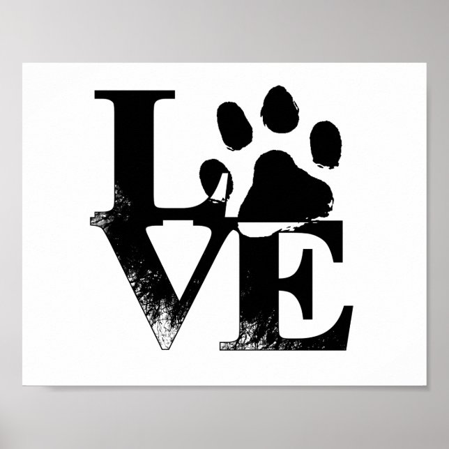 Poster de Impressão de Pata de Amor Animal (Frente)