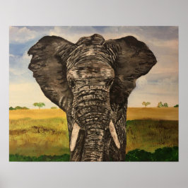 Poster de Impressão de pintura de elefante african