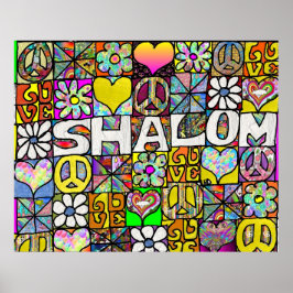 Poster de Impressão de Shalom Psicodélico dos 60 a