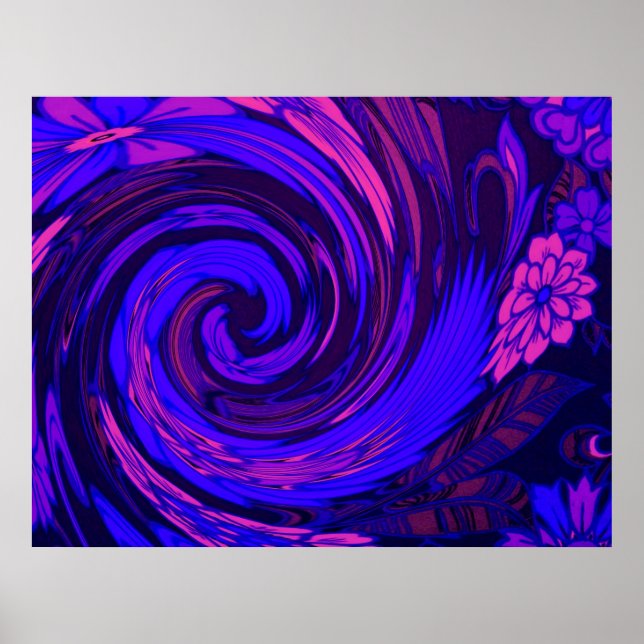 Poster de Impressão de sobretensão rosa fluorescen (Frente)