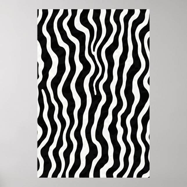 Poster de Impressão Gráfica de Zebra Onda Gigante (Frente)