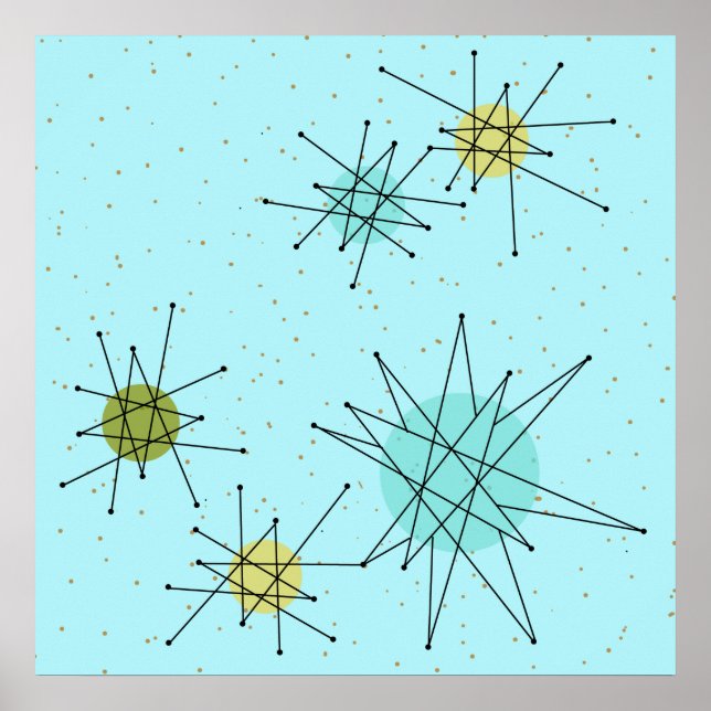 Poster de Impulsos Atômicos Icônicos Azuis do Robi (Frente)