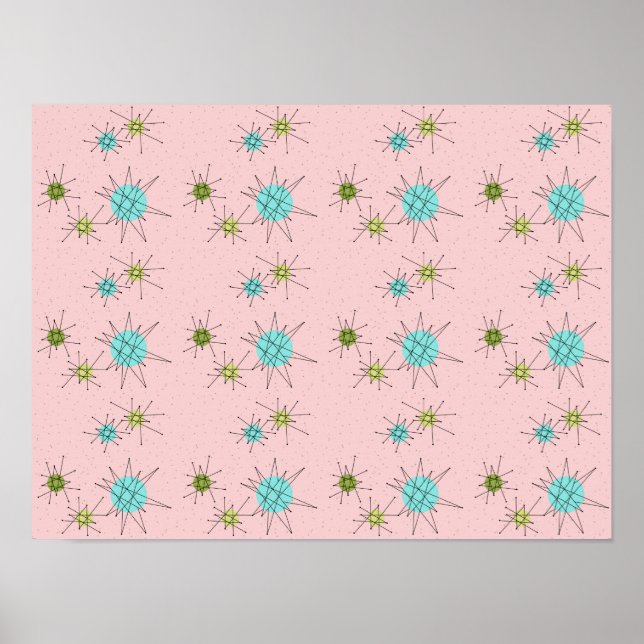 Poster de Impulsos Atômicos Icônicos Rosa (Frente)