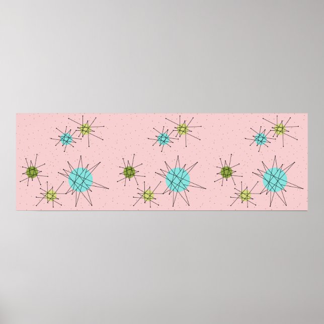 Poster de Impulsos Atômicos Icônicos Rosa (Frente)