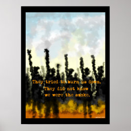 Poster de incêndio e fumaça