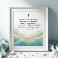 Poster de Inspiração bíblia com Arte de Praia