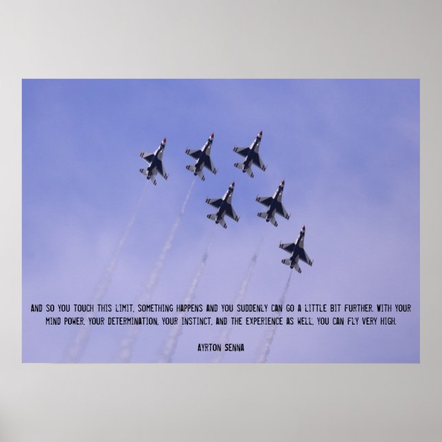 Poster de Inspiração de Jato de Combatente Alta (Frente)
