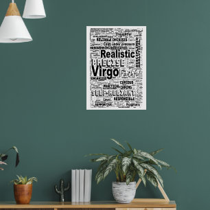 Poster de Inspiração em Nuvem do Virgo Zodiac Word