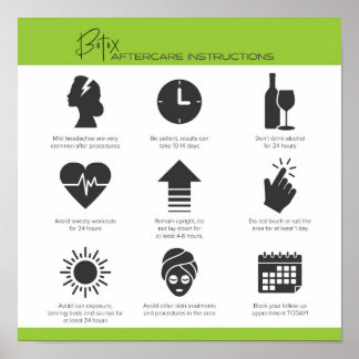 Poster de Instrução de Pós-Cuidados Botox