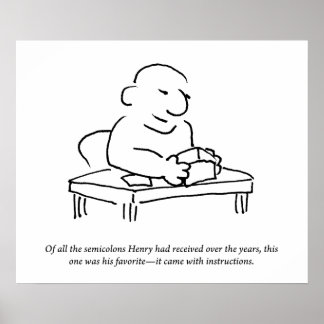 Poster de instruções de semicolon