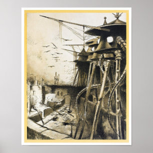 poster de invasão de alienígena original do Vint