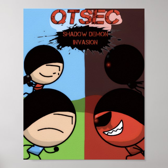 Poster de Invasão de Demônio Sombra QTSEC (Frente)