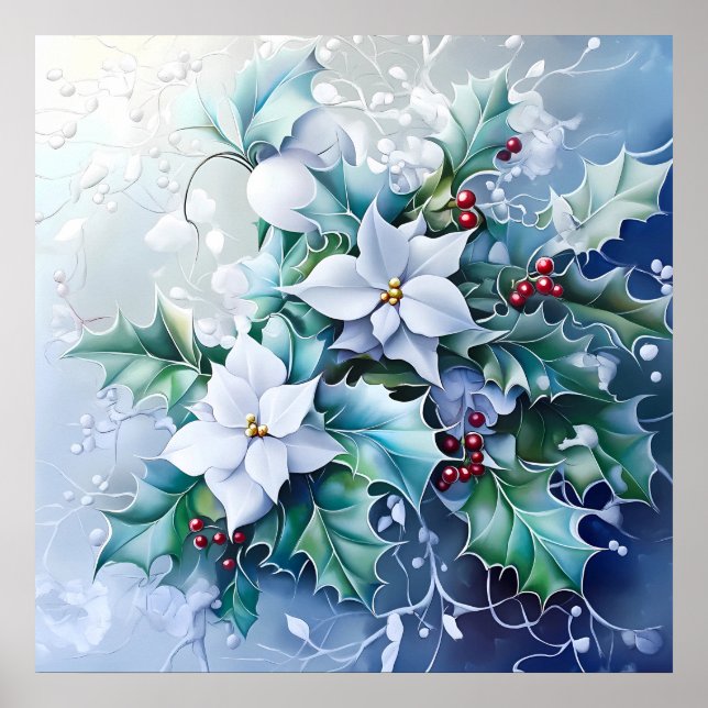 Poster de inverno azul (Frente)
