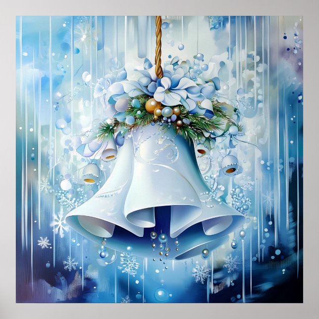 Poster de inverno azul (Frente)