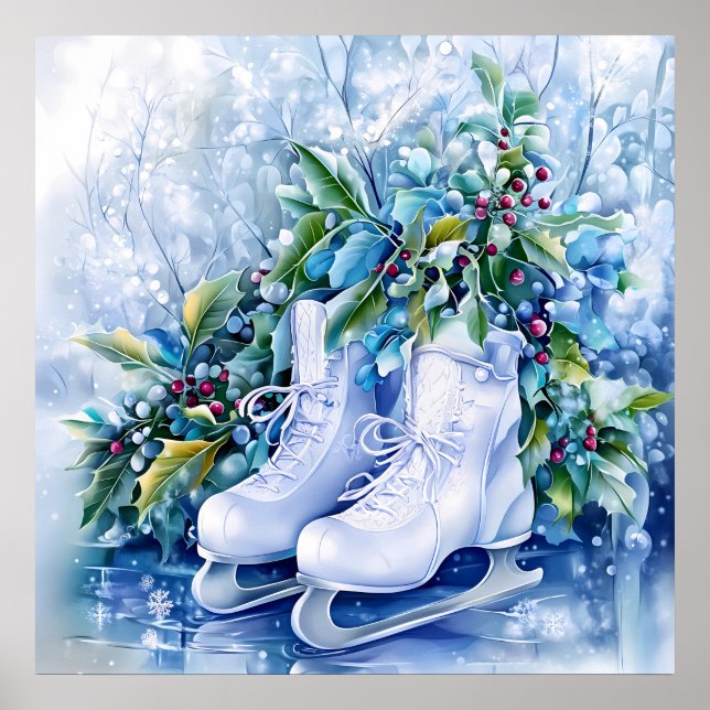 Poster de inverno azul (Frente)
