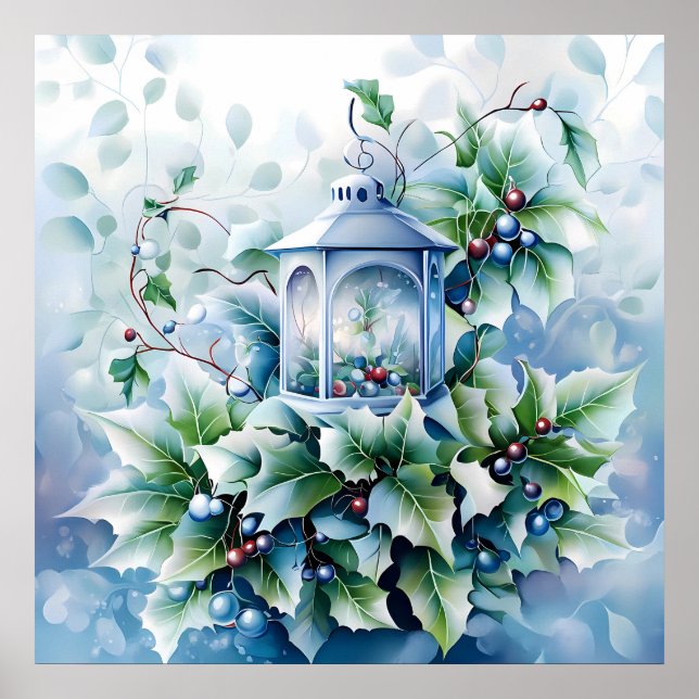 Poster de inverno azul (Frente)