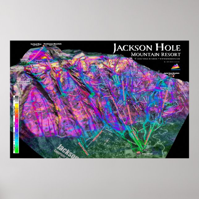 Poster de Jackson Hole 3dSkiMaps (Frente)