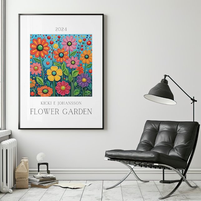Poster de Jardim Botânico Flor (Flower Garden Botanical Mockup 1)