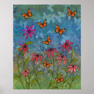 poster de jardim de borboletas