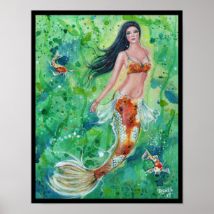 Poster de Jardim Koi Mermaid por Renee Lavoie