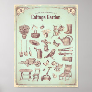 poster de jardinagem de chique