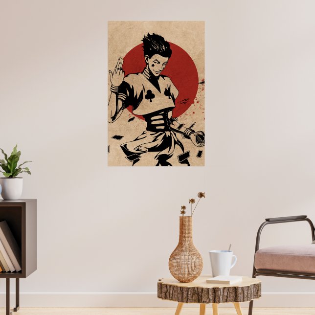 Poster de Jester Anime Estético com Cartas de Bara (Sala de Estar 3)