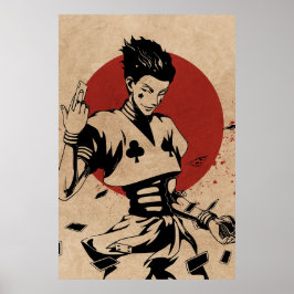 Poster de Jester Anime Estético com Cartas de Bara