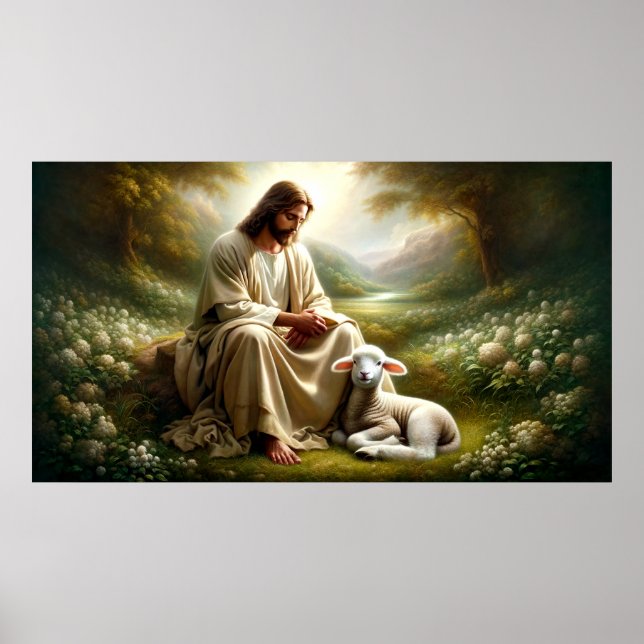 Poster de Jesus e Lamb Art (Frente)